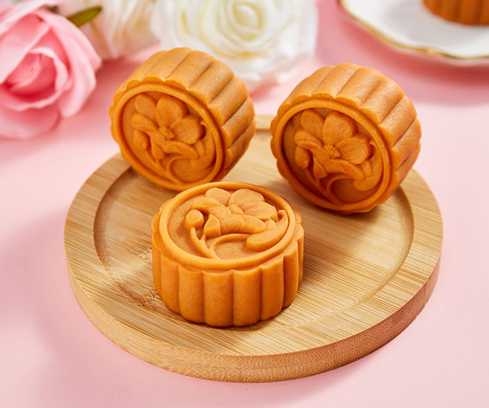 定制桃山皮鳳梨真果粒流心月餅