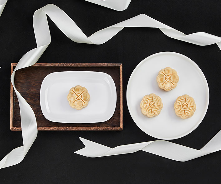 定制桃山皮椰果真果粒流心月餅