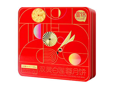 K款富錦雙黃白蓮蓉月餅710克